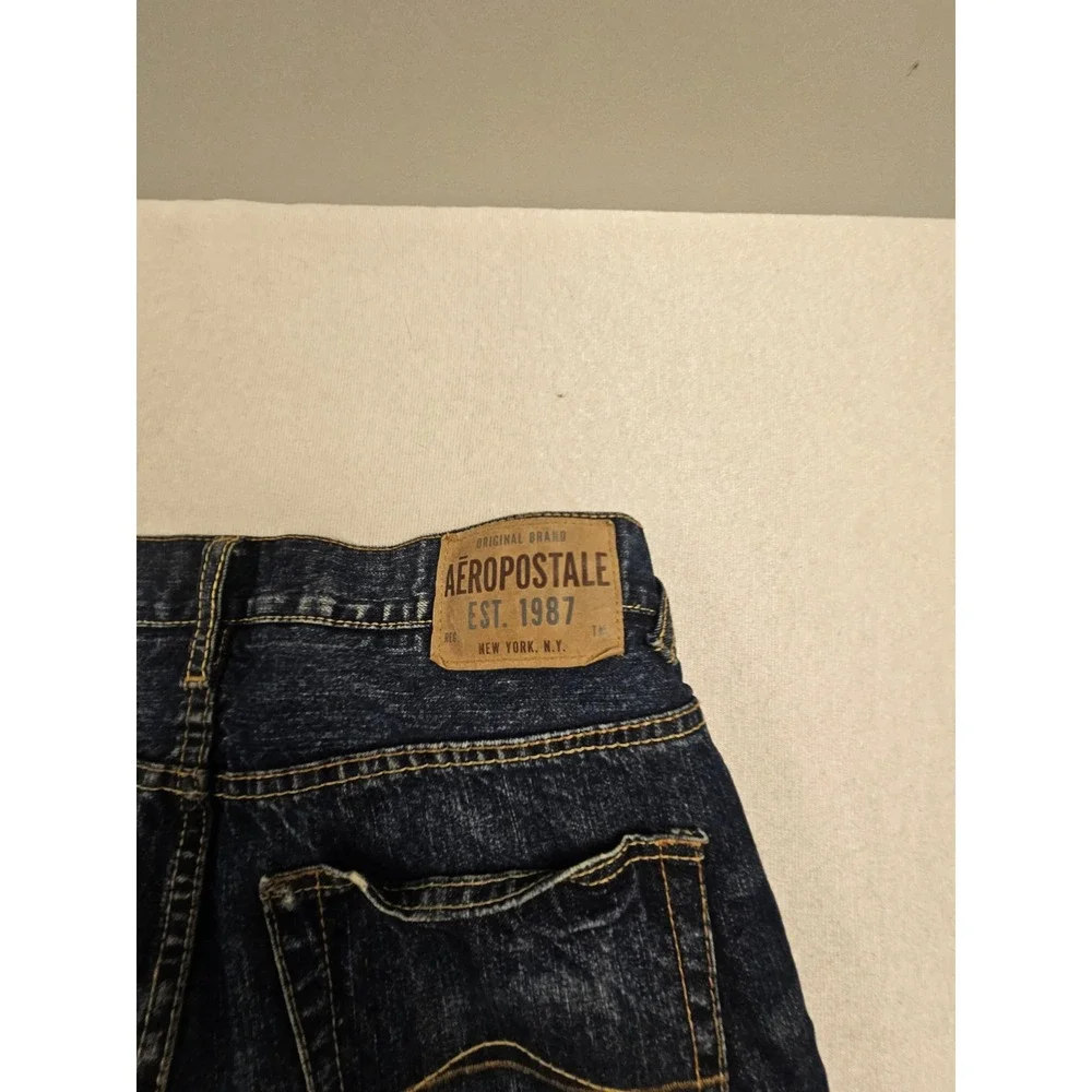 True Religion Ricky Super T Straight Leg Jeans Mens 32 Dark Wash Contrast Stitch